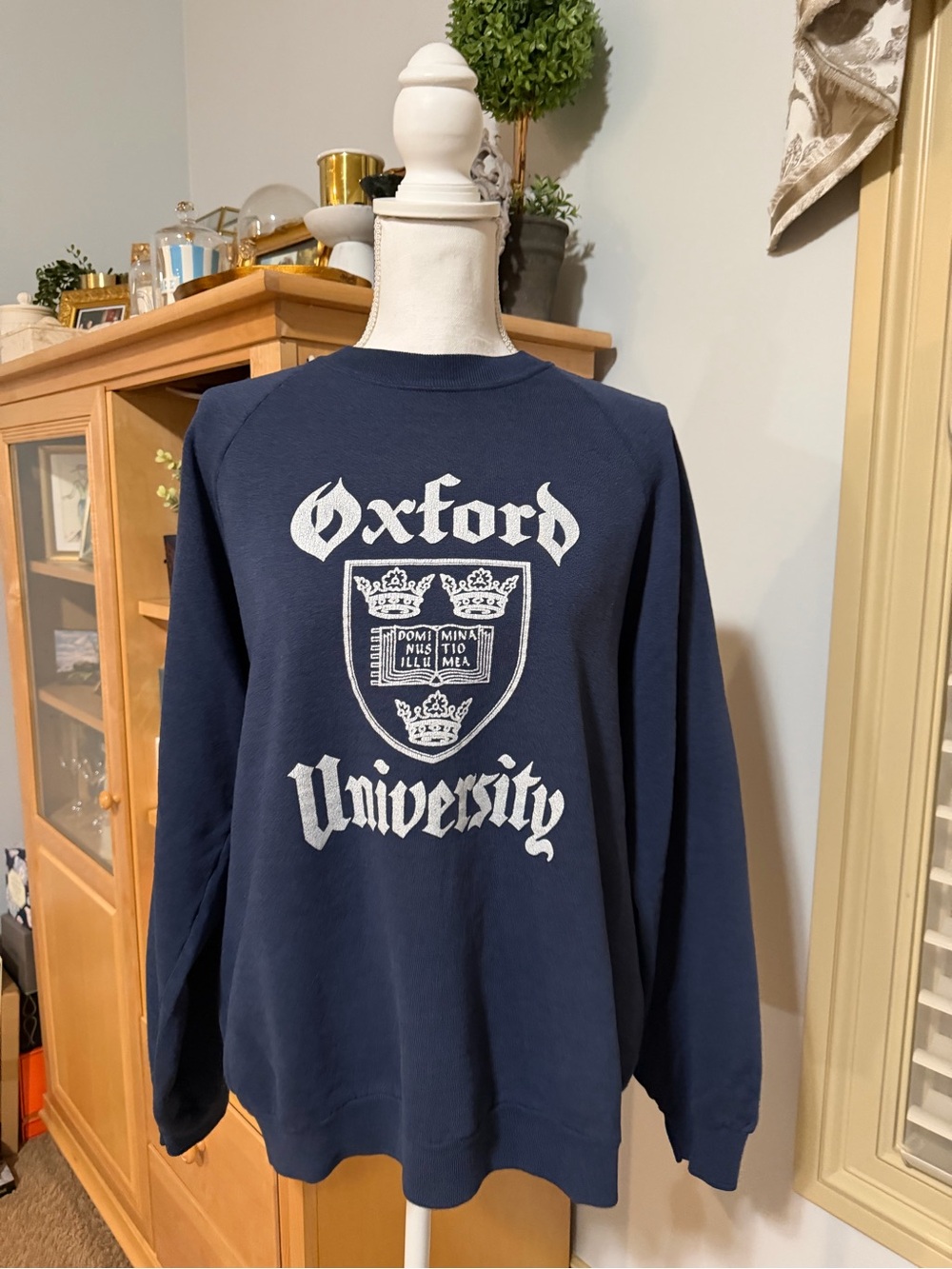 Vintage Screen Stars Oxford University Navy Crewneck Sweatshirt Size L